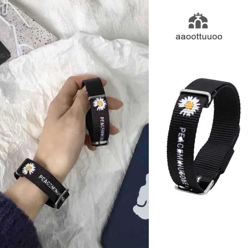 Gelang Tali Dengan Buckle Motif Bunga Matahari Dan Kupu-Kupu Untuk Persahabatan