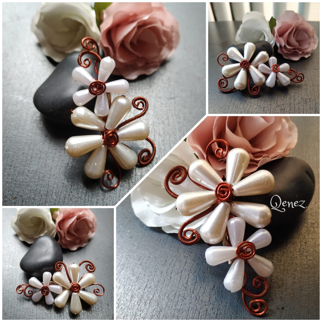 Brooch (WB-35) Pin Bros Hijab Mutiara Sintetis Seni Kawat Tembaga Kreatif Cantik Unik Sahabat Persah