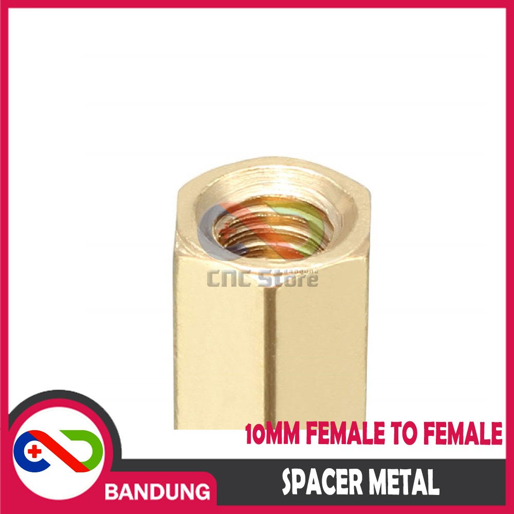 SPACER PCB METAL LOGAM 10x3MM FEMALE COOPER KUNINGAN HEXAGON PLUS BAUD