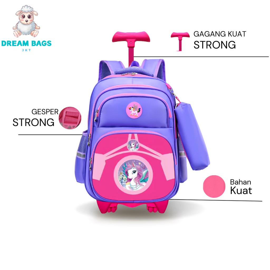 Tas Troli Anak Perempuan SD Import DB-631 Tas Anak Perempuan