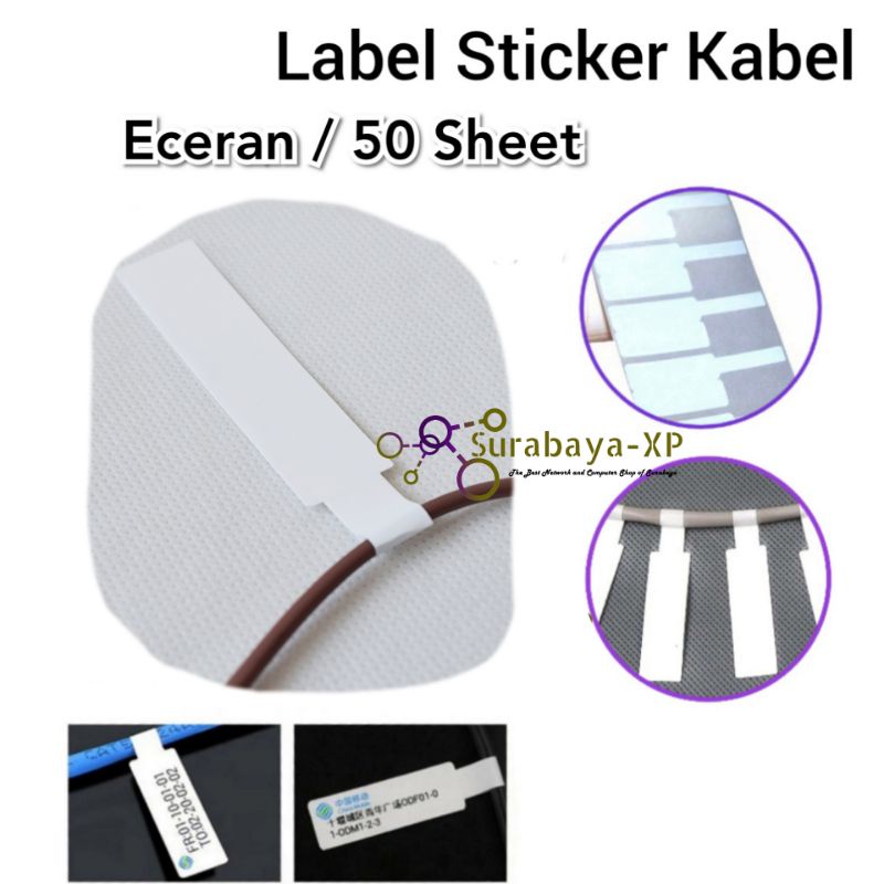 Label Sticker Kabel Model Ties Eceran 50 Sheet kabel lan