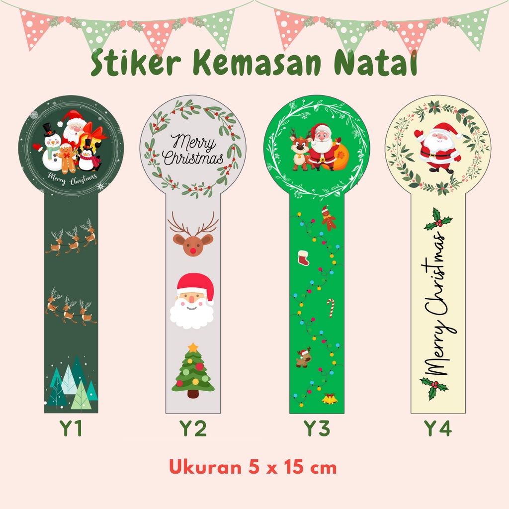 

Sticker Toples Hampers Natal 18 Pcs Christmas Stiker Seal Label Box Kardus