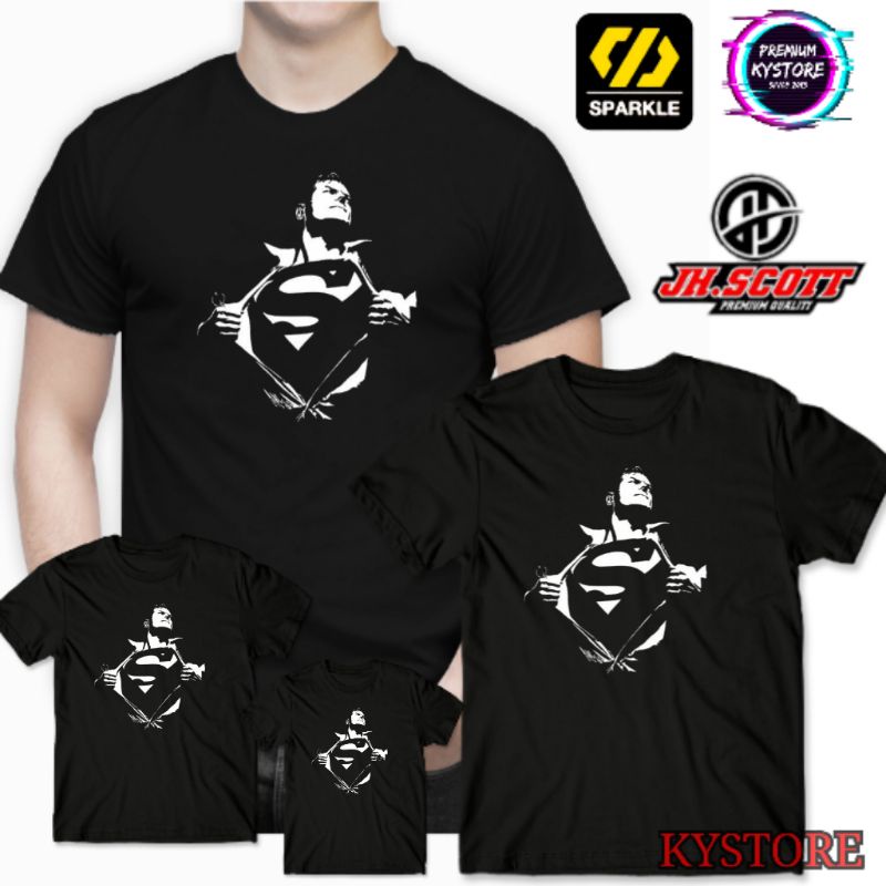 Kaos Distro Superman Superhero Edisi Famili Combar 30s S,M,L,XL,XXL