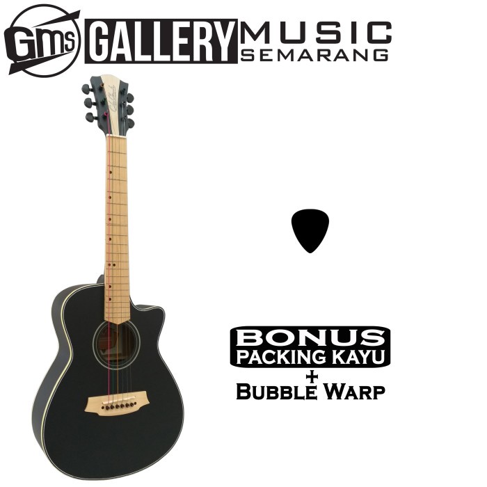 PROMO Gitar Akustik ¾ Cole Clark Gitar 3/4 - PAKET A, Hitam