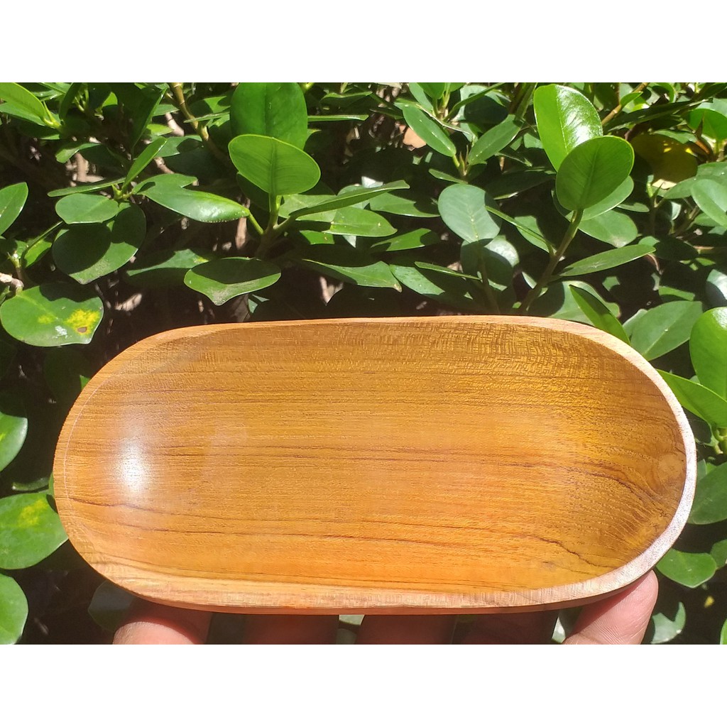 piring susi oval 8x16cm.kayu jati