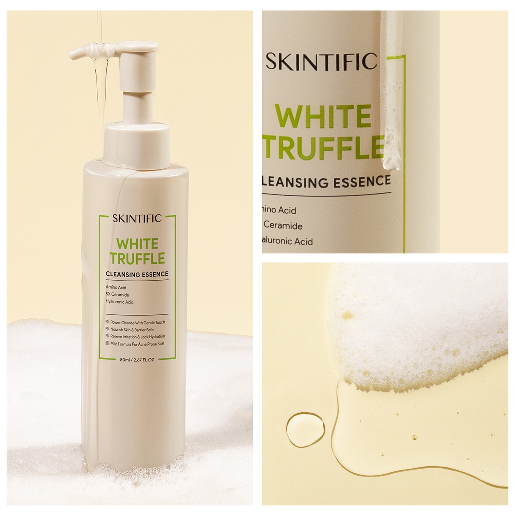 READY SKINTIFIC White Truffle Cleansing Essence Cleanser Facial Wash Serum Nourish and Protect Skin Barrier 80ml