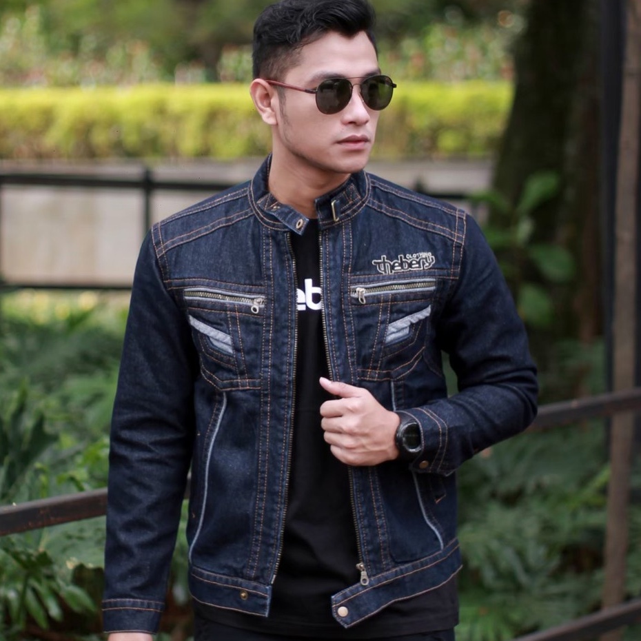 Jaket Pria Terbaru - tampil keren dengan jaket jeans THE BERRY  ini kawan-Jaket Jins pria Bomber dis