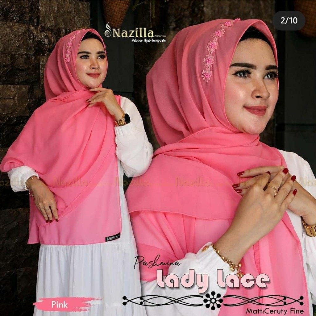 PASMINA TALI MUTIARA RENDA CERUTY BABYDOLL / HIJAB JILBAB PASHMINA INSTAN PEARLY