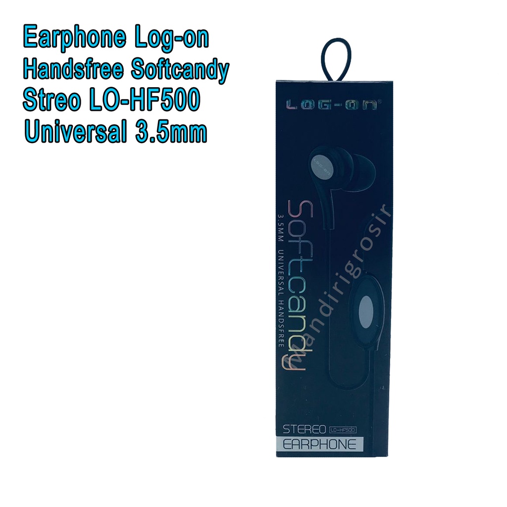 Earphone Log-on * Universal Handsfree * Softcandy * Streo LO-HF500 *3.5 mm