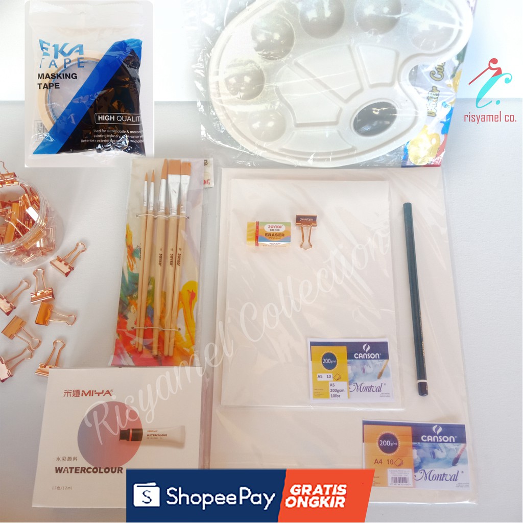 

[Persiapan Ramadhan Risyamel.co] Watercolor/Cat Air PAKET LUKIS LENGKAP SATU SET/PAINTING KIT GRATIS TAS KANVAS Untuk HADIAH KADO Lebaran 2025