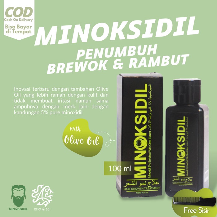 TERLARIS Minoksidil Penumbuh Brewok dan Rambut Botak Ampuh - 100 ml