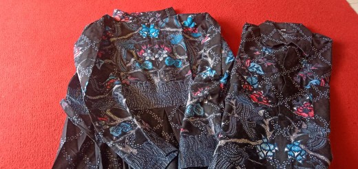 Batik Keluarga - Batik Couple Keluarga Muslim Sogan Family Ayah Ibu Anak Batik Set Family