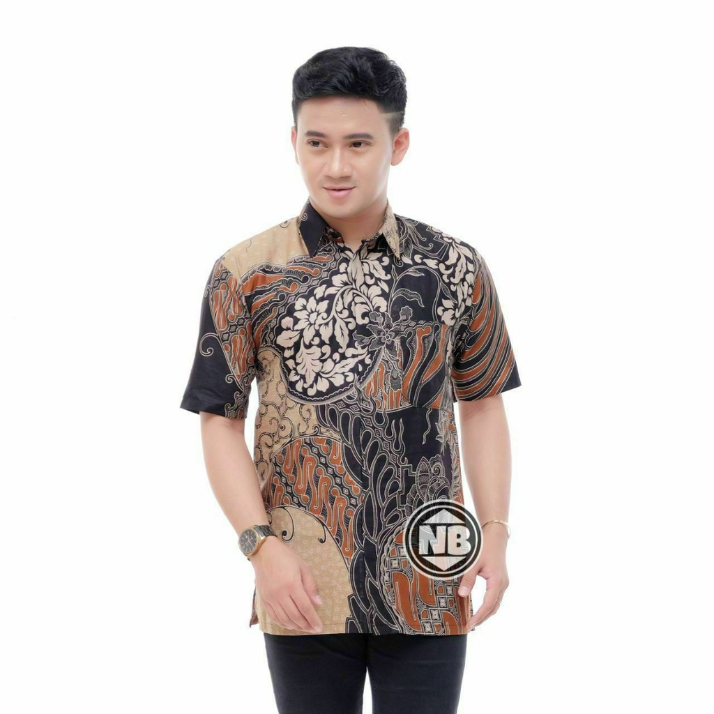 KEMEJA HEM BATIK COUPEL AYAH ANAK MOTIF CAAP COKLAT