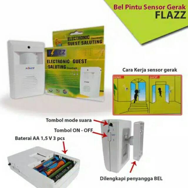 Alarm Pintu Bell Pintu Flazz Garansi