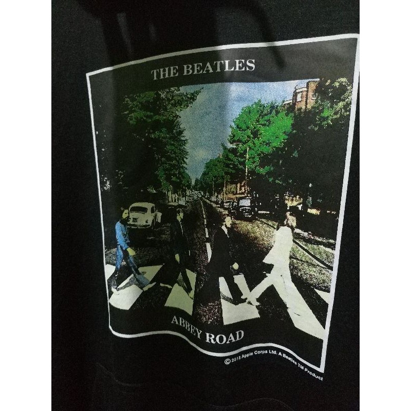 Hoodie Pria Wanita Hitam The Beatles Abbey Road Black Free Paperbag