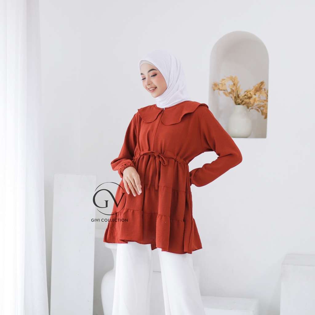 carla tunik crinkle | atasan crinkle | baju wanita terbaru