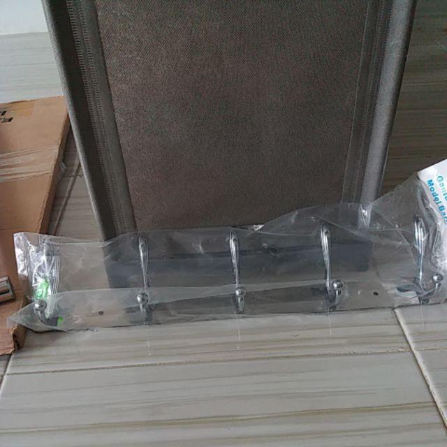 Gantungan Baju / Kapstok 5 Kait Stainless Tebal 45cm