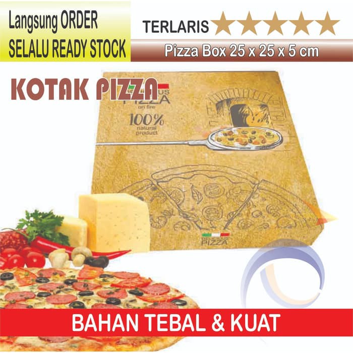 

Dijual NEW DESIGN box pizza / kotak pizza / dus pizza 25x25x5 - Full Color Diskon