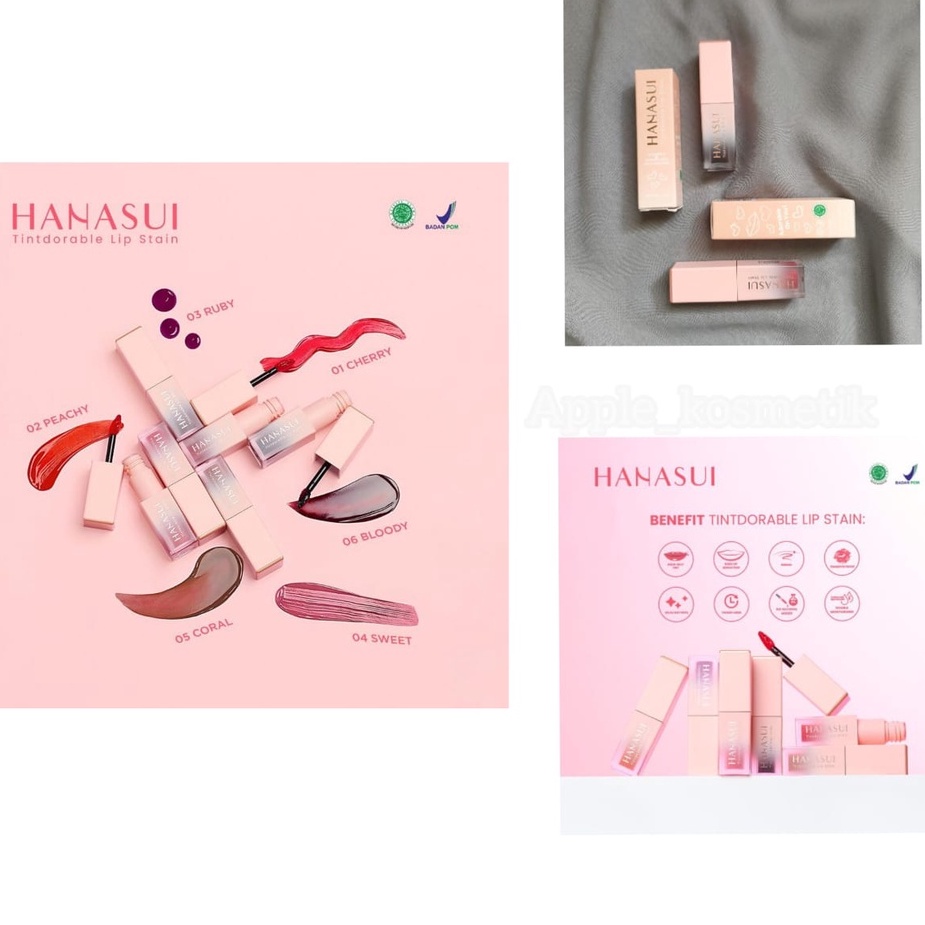 HANASUI Tintdorable Lip Stain _ Liptint HANASUI 3,5g (BPOM) / LIPTINT HANASUI / LIP TINT HANASUI