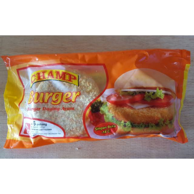 

CHAMP CHICKEN BURGER 315 GRAM ISI 6 PCS