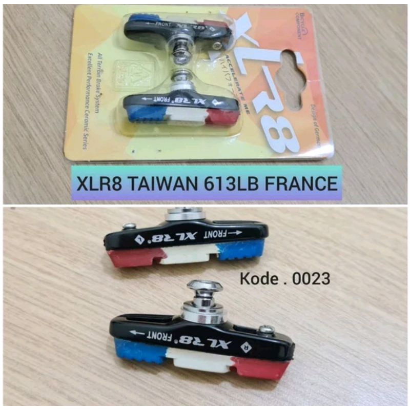 U Brake Shoes 700 C XLR8 TAIWAN F613LB FRANCE . Kampas Brakepad Sepatu Pad Karet Rem Sepeda Road Bike