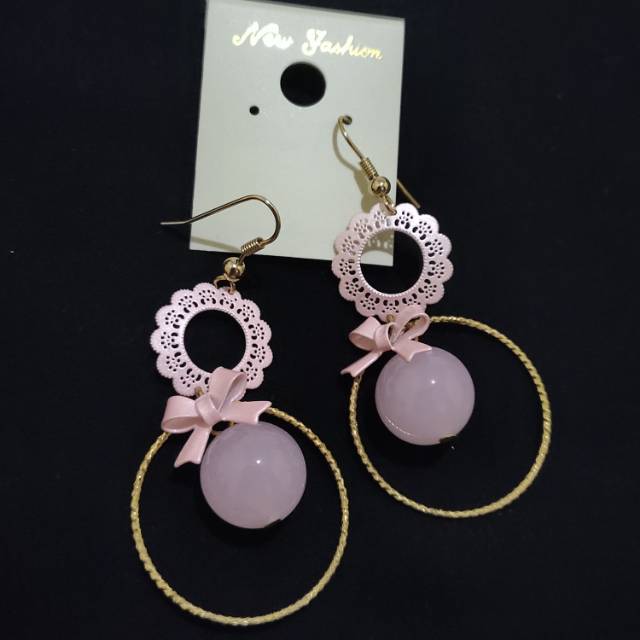 Anting mutiara gold