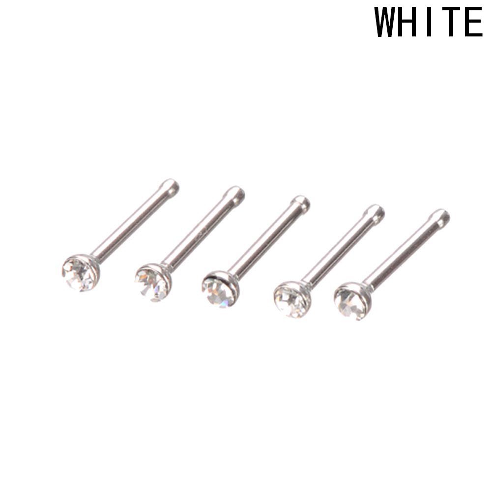 60Pcs / Set Anting Tindik Hidung Bahan Stainless Steel 1.8mm