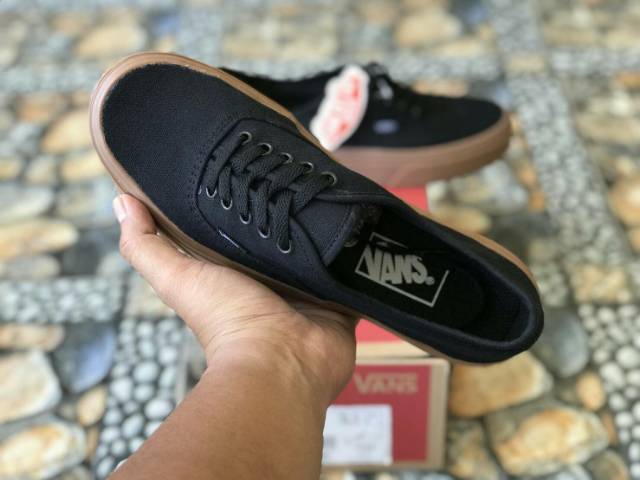 SEPATU43 VANS AUTHENTIC FULL BLACK HITAM POLOS WHITE PUTIH OLDSKOOL ERA SK8 PREMIUM BNIB ICC IFC DT