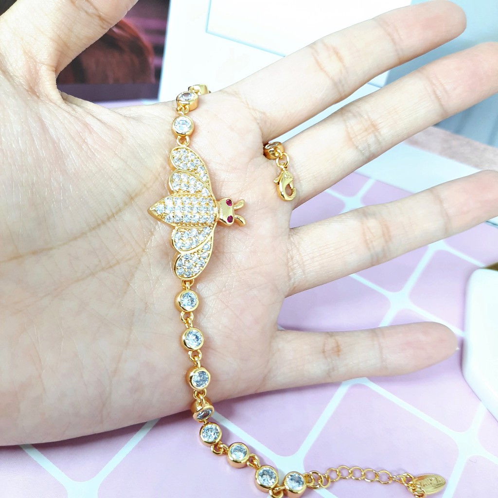 Gelang Yaxiya Rantai Big Lebah Queen Bee Lapis Emas - BB620