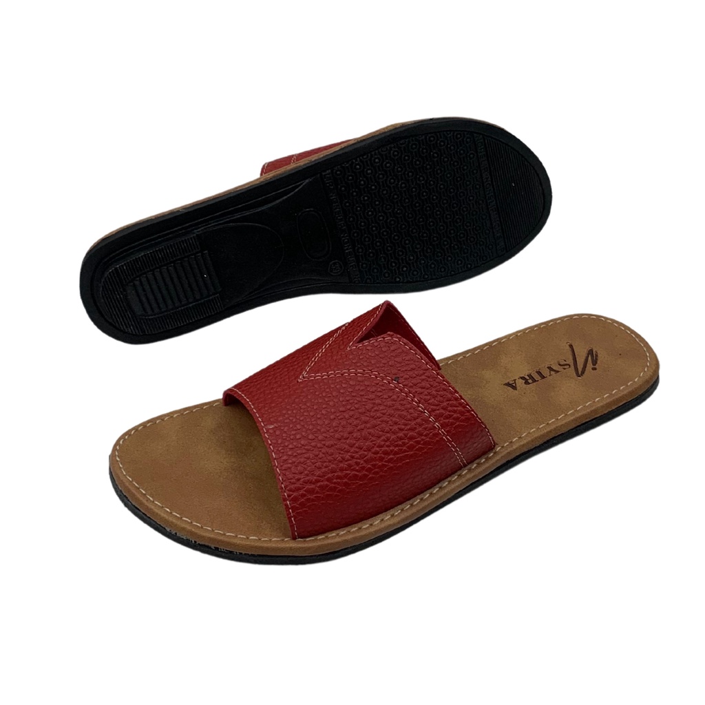 Insyira - Sandal Wanita Delina / Sandal Slop Wanita Non Slip Alas Coklat