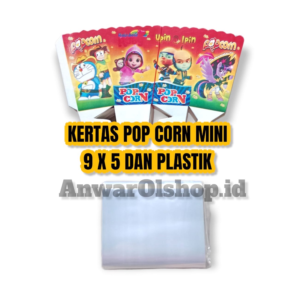 

PROMO Kertas Pop Corn Ukuran 9 x 5 cm dan Plastik Isi 100 Pcs// Kertas Pop Corn Mini Ukuran 9x5 cm dan plastik//Kotak Pop Corn Murah