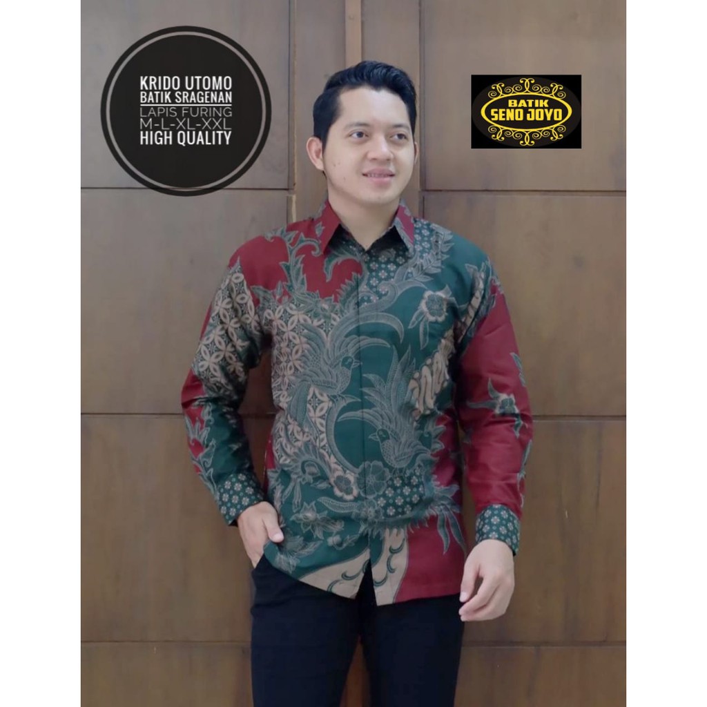 KRIDO UTOMO Kemeja batik pria lengan panjang terbaru ORIGINAL BY SENO