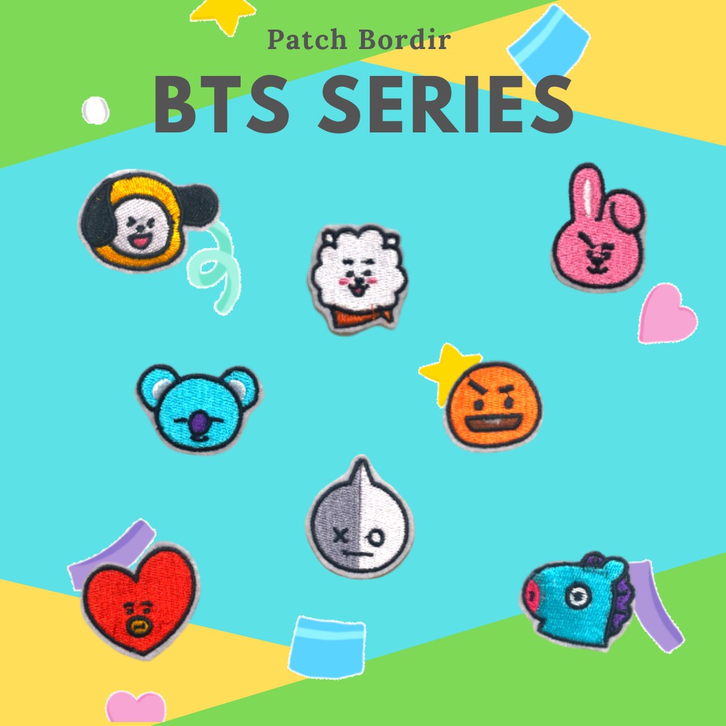 PATCH BORDIR JAHIT KEPALA BTS BT21 KPOP