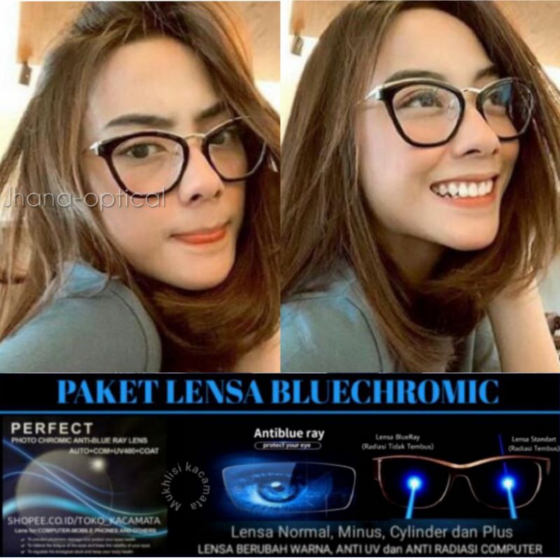 Kacamata paket lensa blue-ray anti radiasi|Kacamata bluecromic minus Anti radiasi