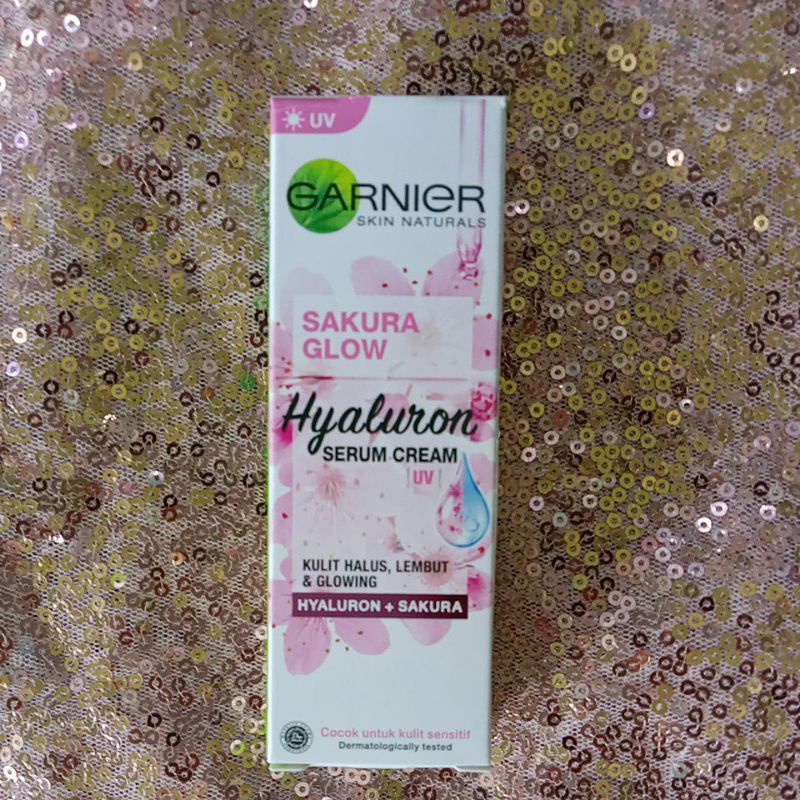 GARNIER SAKURA GLOW HYALURON SERUM CREAM [UV] 20 Ml &amp; 40 Ml @MJ