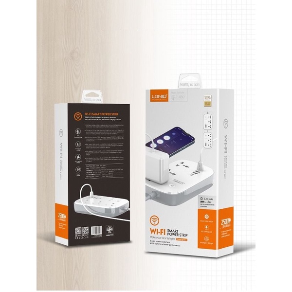 LDNIO SCW3451 DEFENDER SERIES - WiFi Smart Power Strip 3 Socket Universal dengan 4 USB Port