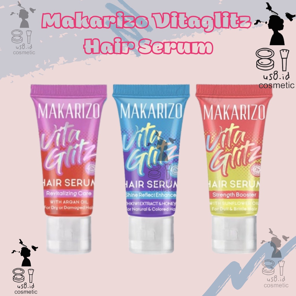 Makarizo Vitaglitz Hair Serum 8ml / Strength Booster / Revitalizing Care / Shine Reflect Enhancer