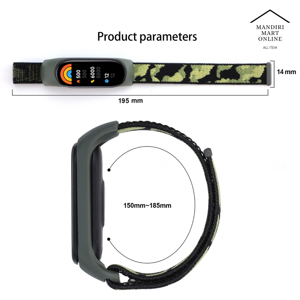 Strap Nylon Camouflage Xiaomi Mi band 7 6 5 4 3 / Tali Miband 3/4/5/6/7 Nilon Motif Camo