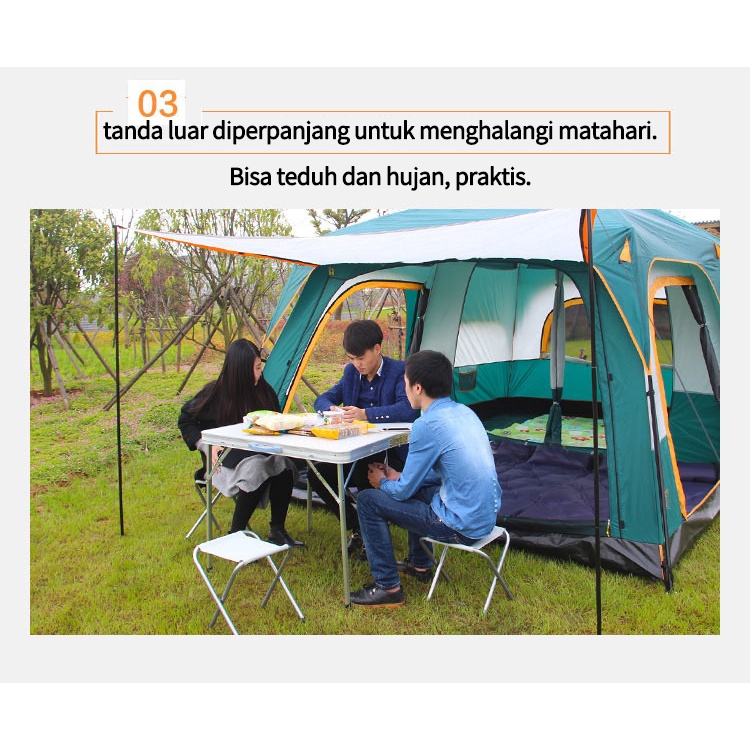 Tenda Camping 5-8 Orang（3.3✖2.1✖2M）Portable Waterproof Camping Tent / kebutuhan semalam yang liar Aksesoris Tenda