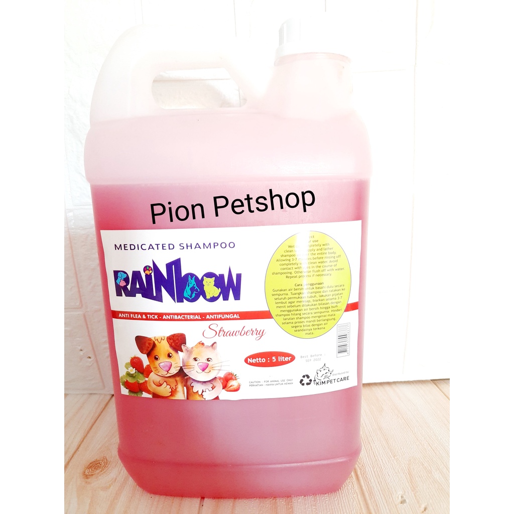 RAINBOW MEDICATED SHAMPO ALL IN ONE 5 LITER ( Anti Kutu, Anti Jamur, &amp; Anti Parasit Kulit)