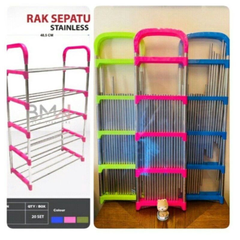 RAK SEPATU STENLIS STEAL 5 SUSUN