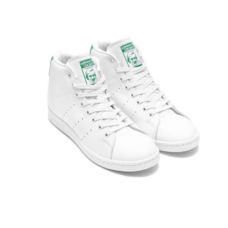 Adidas Originals Stansmith Mid in White Green Leather (BB0069)