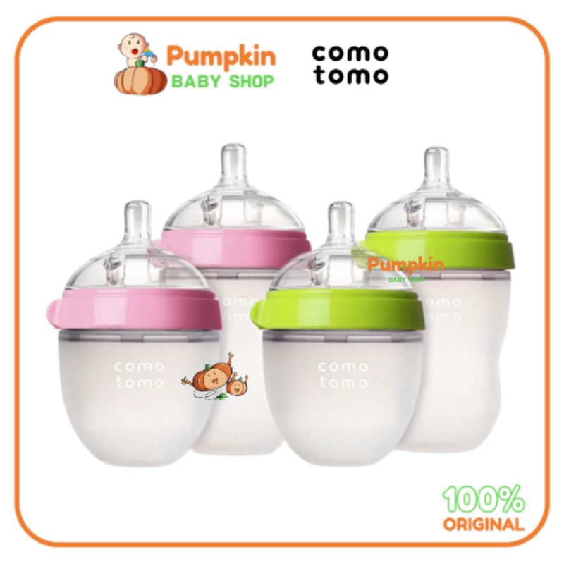 COMOTOMO Silicone Baby Bottle Single / Twin Pack 150ml &amp; 250ml Botol Susu Baby