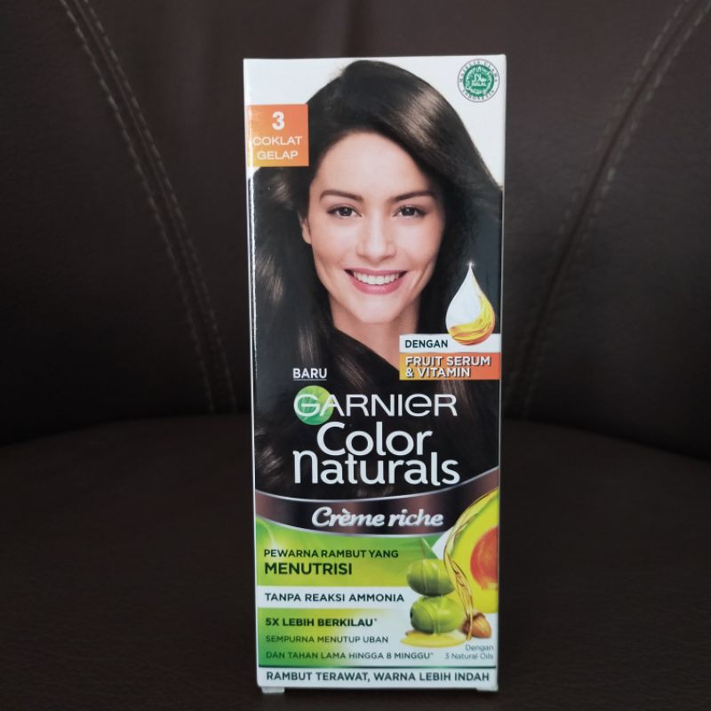 GARNIER COLOR  NATURALS 3 COKLAT GELAP CAT PEWARNA SEMIR RAMBUT