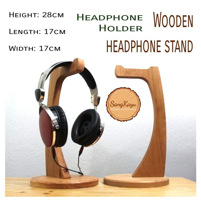 Gantungan headphone kayu Wooden headphones hanger display Gantungan headphone kayu Wooden headphones hanger display