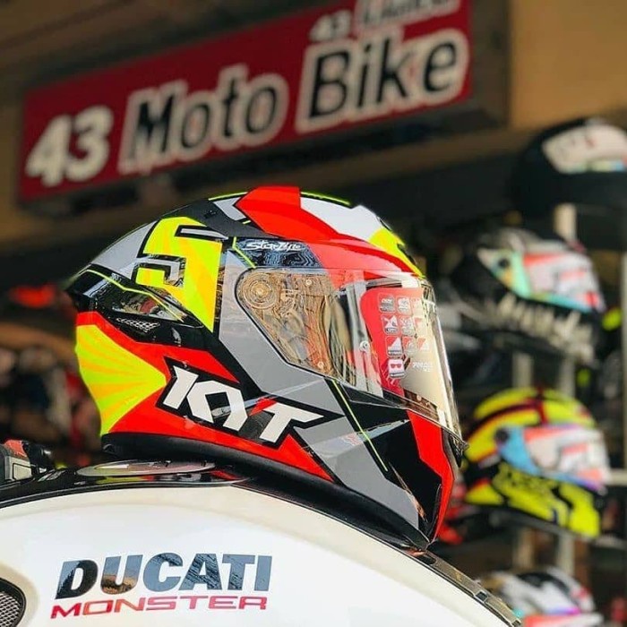 Helm KYT TT Course Jaume Masia red gunmetal flat ttcourse nfr