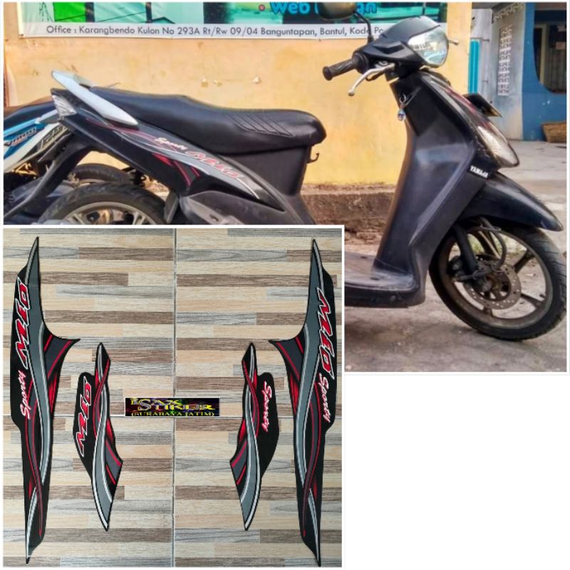 striping original Yamaha Mio sporty hitam tahun 2005