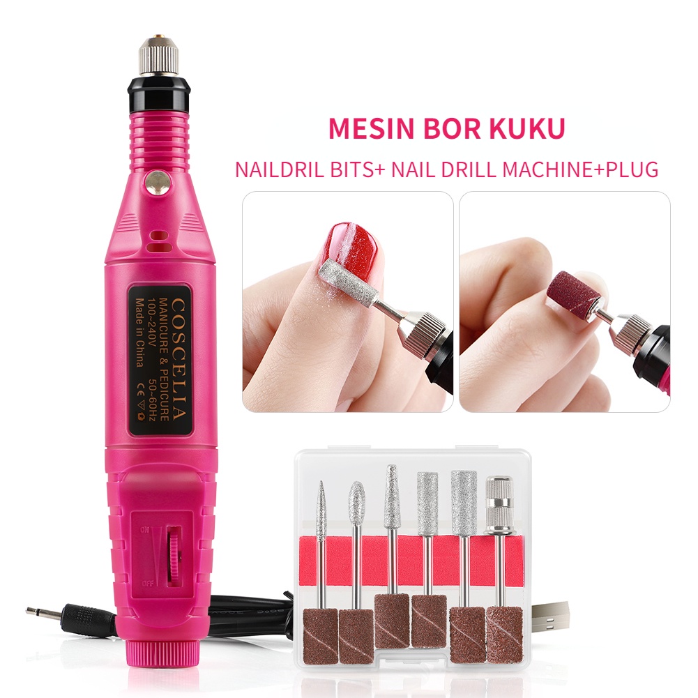 Electric Nail Drill Grinding Manicure Machine Mesin Kikir Amplas Kuku Listrik Nail Art Pen Pedicure