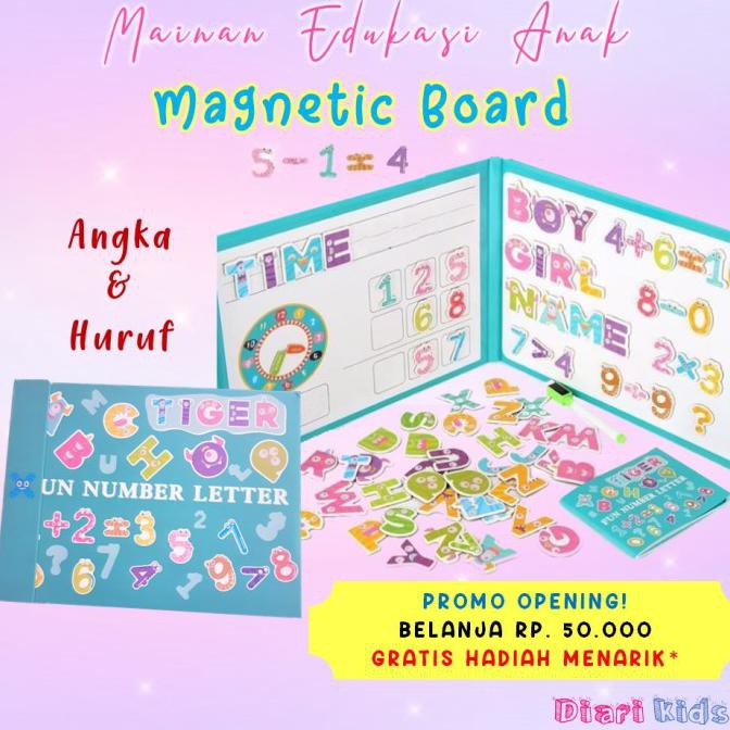 

Magnetic Board Papan Tulis Buku Puzzle Magnet Anak Tema Angka Huruf Promo Hari Ini