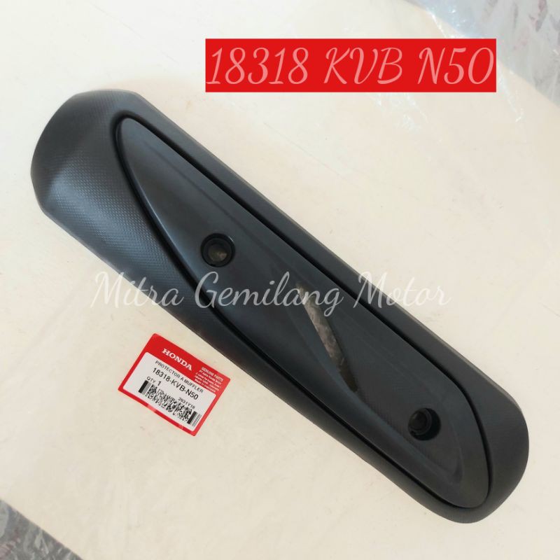 COVER KNALPOT HONDA VARIO KARBU LAMA ASLI AHM